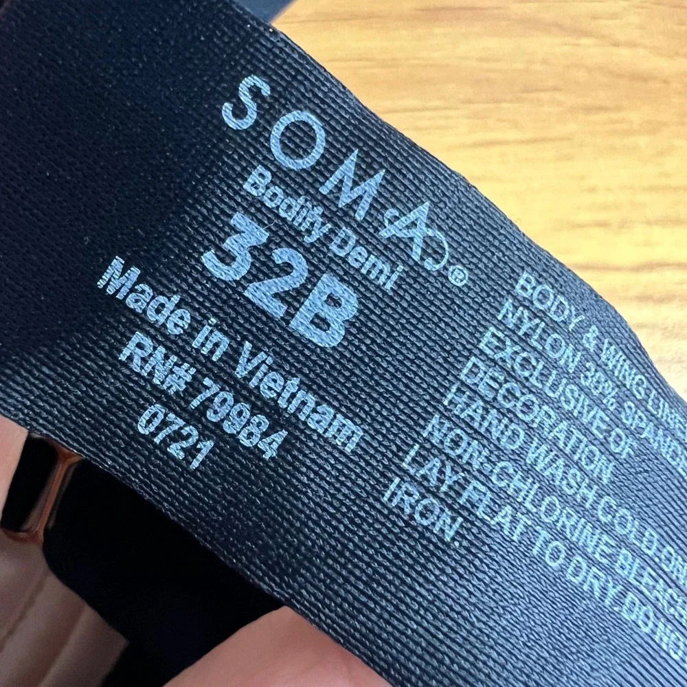 Soma Bodify‎ Demi Bra Size 32B Black Underwire Flex Mesh Detail 79984 NEW